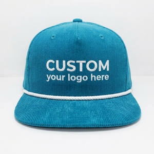 Gorra Snapback de 5 Paneles de Pana Personalizada con Visera Plana, Logotipo Bordado Plano, Rendimiento Transpirable, Impermeable, Unisex, OEM, ODM, MOQ Bajo - Product Image 1