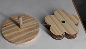 Posavasos modernos de grano de madera, posavasos artísticos de resina y madera con acabado pintado para decoración del hogar y regalos de negocios - Product Image 3