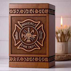 Handcrafted Wooden Cremation Urn with Bird Carving | Personalized Memorial Memorial Keepsake by AYAANS - Product Image 4