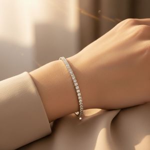 7.00CTW 18k <b>Gold</b> Plated Round Prong-<b>Set</b> E-F Color for Certified Luxury Diamond Tennis Bracelet - Product Image 6