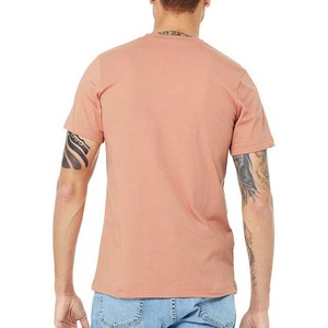 Camiseta de Manga Corta para Hombre, Cuello Redondo, Color Rosa Sólido, Corte Regular, Informal, de Algodón Jersey, Diseño Liso, Camisetas de Verano para Hombre, 180g - Product Image 6