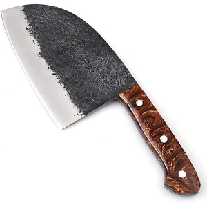 Cuchillo de Chef JEXMOO OEM Hecho a Mano, de Acero al Carbono de Grado Industrial, Multifuncional, con Patrón Único, Funda de Cuero, 12/10 Pulgadas - Product Image 1