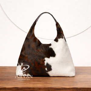 Sac hobo en cuir de vachette à poils, grande capacité, pour femme, style western, sac à main, logo personnalisé, sac fourre-tout cowgirl - Product Image 1