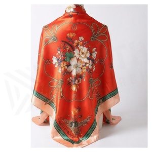 NORTH APPROACH Foulard carré en soie pour femme, imprimé floral, élégant, multifonctionnel, accessoire de mode toutes saisons - Product Image 2