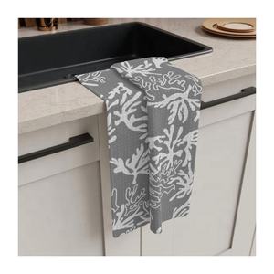 Meilleure vente 100% coton cuisine tissé torchons haute qualité géométrique brodé usine approvisionnement en vrac plaine de l'Inde - Product Image 4