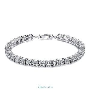 Bracelet tennis Glosbe & Co rond en moissanite GRA pleine, 4,5 mm, pour usage quotidien, synthétique (moissanite cultivée en laboratoire), classique vietnamien, en argent sterling - Product Image 2