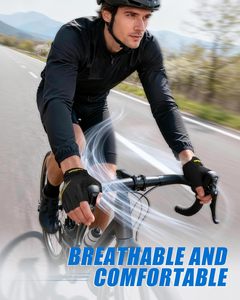 Guantes de Ciclismo -[Almohadilla de Gel de 6MM] Medios Dedos con Absorción de Impactos, Antideslizantes, para Entrenamiento, Levantamiento de Pesas, Actividades al Aire Libre, Motocross - Product Image 2