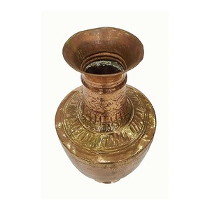 Modern Copper Geometric Vase Set With White <b>Flowers</b> For Home Decor - Product Image 5