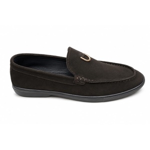 Mocasines Transpirables con Parte Superior de Cuero Vacuno Negro, Punta Redonda, Plantilla Acolchada de Goma, Logotipo Grabado, Zapatos para Caminar para Todas las Temporadas - Product Image 2