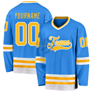 High Quality <b>Men</b> Hockey Wear Sublimation Design Hockey Jersey with Custom Embroidery Polyester ice hockey shirts for adults - Product Image 5