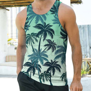 Débardeur décontracté pour homme en tricot imprimé simple, 100% coton, léger, respirant, écologique, sans manches, confortable, pour un usage quotidien - Product Image 5