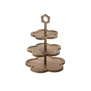 Cake Stand 3-Tier Wooden Cake Stand Cupcake Tower Dessert Table <b>Display</b> Set for Party Wedding Outdoor Picnic - Product Image 3