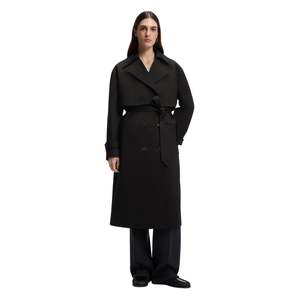 Abrigo Largo de Moda para Mujer 2026, Gabardina de Algodón con Forro de Poliéster, Doble Botonadura y Solapa Sencilla, Bordado Otoñal - Product Image 1