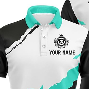 Polo personnalisé pour hommes, manches courtes, col boutonné, nom de l'équipe imprimé, maillot de sport - Product Image 3