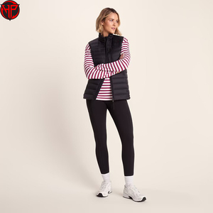 <b>Women's</b> Black Puffer Vest Stand Collar Zip Up Windproof Sleeveless <b>Waistcoat</b> Casual Outerwear <b>Womens</b> Down Gilet - Product Image 3