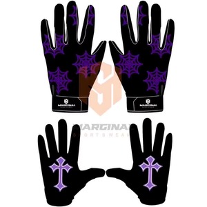 High Quality Full Finger American Football Gloves Breathable Anti-Slip Silicone Hand Grips Custom Adjustable Wrist Strap <b>Hook</b> - Product Image 5