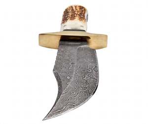 Damascus Steel Swept-<b>Profile</b> Craft <b>Tool</b> Stag Handle Executive Display Piece - Product Image 2