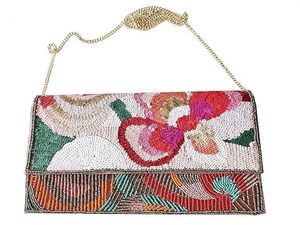 Pochette légère brodée ethnique traditionnelle pour femme, artisanat artistique fait main, design de rangement spacieux, motif floral/moderne - Product Image 4