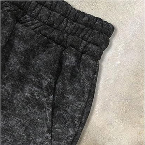 Shorts imprimés délavés à l'acide pour hommes, style streetwear typographique moderne, en coton doux, pour la gym et l'entraînement, imprimé 2026 - Product Image 5