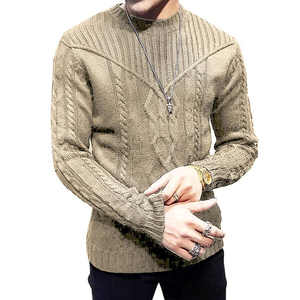 NURJENNA INDUSTRIES New Fashion Men's Winter <b>Pullover</b> <b>Sweaters</b> Long Sleeve Crew-Neck Breathable 100% Wool Solid Slim Fit Knit - Product Image 1