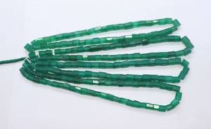 Cuentas Cilíndricas Facetadas de Ónix Verde de 7-9 mm, Cuentas de Ónix Verde para Joyería, Cuentas de Ónix Semipreciosas con Forma de Tubo para Joyería - Product Image 4
