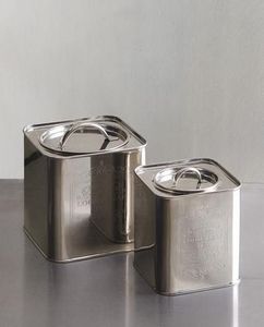 White Metal Food Storage Containers Set With Copper Handles And Lids For Kitchen Spice Preservation Rectangle Shape - Product Image 2