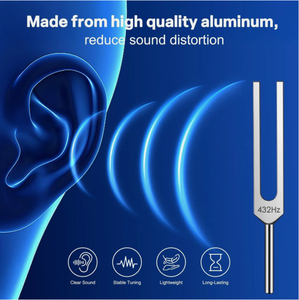 Diapasón de 528Hz de gran venta, material de aleación de aluminio con martillo de silicona y estuche de almacenamiento - Product Image 4