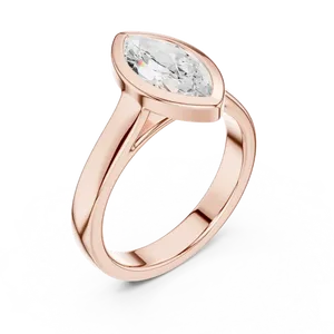 Marquise 2ct Lab Grown Diamond Solitaire Engagement <b>Ring</b> 18K Solid Gold IGI Certified Full Bezel Tapered <b>Split</b> Shank Anniversary - Product Image 4
