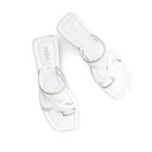 Sandales à talons décontractées blanches CL1936 - Product Image 1