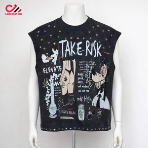 T-shirt pour homme en coton 100% éco-responsable, respirant, style vintage, coupe classique, imprimé DTG, sans manches, sur mesure - Product Image 2