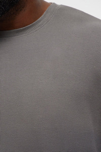 Soft Breathable <b>Waffle</b> Knit Fabric Custom Tie-Dye Gradient Casual Men's <b>shirts</b> Oversized Loose Fit Textured Tee Embroidered Logo - Product Image 2