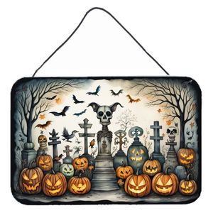 NUEVO Halloween Spooky Pet Cemetery Wall Door Hanging Prints Multicolor Aluminio Metal Cocina Bar Baño Decoración de pared 8HX12W - Product Image 1
