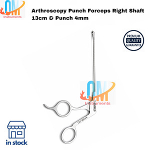 Pinza de Punzonado para Artroscopia de Eje Derecho de 13 cm con Punta de 4 mm – Instrumento Quirúrgico Ortopédico de Acero Inoxidable de Calidad Alemana OM - Product Image 6