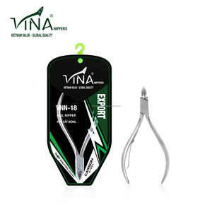 Vina-Recortador de cutículas plateado, pinza de una hoja de ganso con agarre cuadrado para tareas suaves de limpieza de uñas y piel - Product Image 1