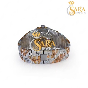 Best Quality Fully Iced out Moissanite Diamond Studded round Stylish <b>Automatic</b> Luxury Square Case Hip Hop <b>Watch</b> - Product Image 2