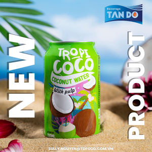 Eau de coco avec pulpe, 100% fraîche et naturelle, sans sucre ajouté, boisson estivale, en canette aluminium de 330 ml, design et échantillon gratuits - Product Image 4