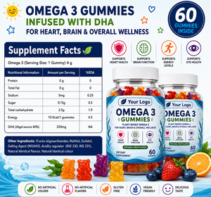 Gummies Oméga 3 Véganes Sans Gluten, Bonbons Gélifiés Moelleux aux Fruits, Sans Colorants Artificiels, Marque Personnalisée PIOUS LABORATORIES - Product Image 6