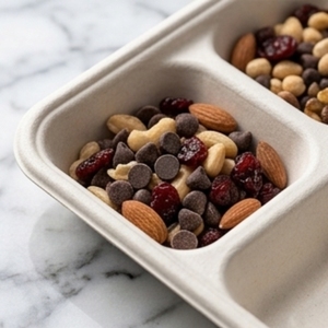CANEX 5 Compartment Bagasse Meal Tray Compostable Disposable Sugarcane Fiber Food Container Microwave Refrigerator Safe - Product Image 2