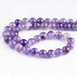 Perles rondes en améthyste naturelle de 8 mm, pierres précieuses lisses et polies, en vrac, pour la fabrication de bijoux, vente en gros - Product Image 3