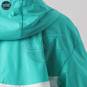 Plus Size Solid Two-Piece Windbreaker <b>Jacket</b> and Shorts Tracksuit Set Custom Design Spandex/Cotton - Product Image 5