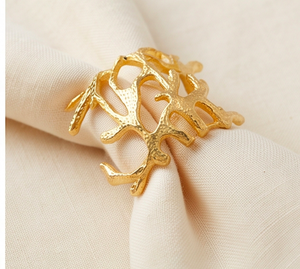 Anneaux de serviette en métal doré style vintage, décoration de table pour fêtes et mariages - Product Image 4