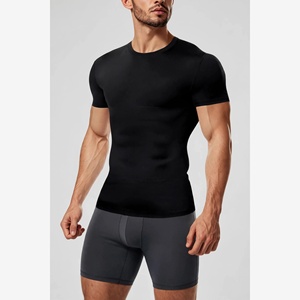 Camiseta Deportiva de Compresión para Hombre, Estilo Casual Elegante, para Gimnasio, Deportes al Aire Libre, Poliéster/Algodón, Cuello en V, Manga Corta, Verano, 180g - Product Image 1