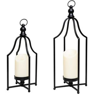 Decorative Black Metal <b>Lantern</b> <b>Candle</b> Vintage Hanging Glass <b>Candle</b> Holder for Wedding Home Garden Decor Bulk Metal <b>Lanterns</b> - Product Image 2