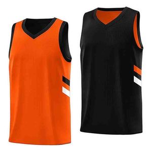 Maillot de basket réversible pour homme 100 % polyester, sans manches, col en V, débardeur d'entraînement, uniforme d'équipe sublimé - Product Image 5