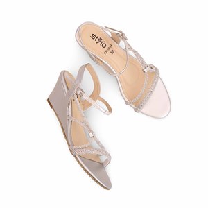 Sandales à talons fantaisie argentées modèle FN5894 - Product Image 1