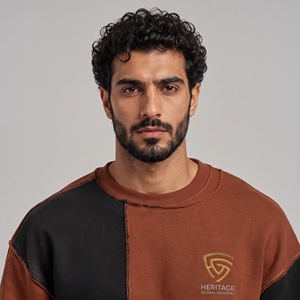 Sweat-shirt à col rond pour homme en molleton de coton épais, personnalisable avec logo, livraison incluse. - Product Image 3