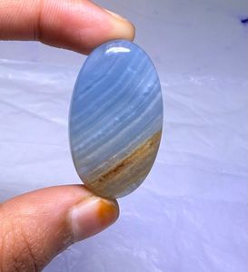 Cabochon de calcite bleue naturelle à bandes, pierre précieuse en vrac, vente en gros, calcite bleue naturelle faite à la main, pierre précieuse en vrac - Product Image 1