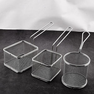 Bold Blossom Stainless Steel Kitchen Cooking Draining Strainer Mesh <b>Wire</b> French Fry Chips <b>Baskets</b> Net Dishwasher Safe Tools - Product Image 2