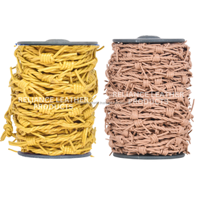 Reliance Leather Cord Handmade Round Barbed Wire Fencing Charm Necklace Jewelry Findings DIY Craft - Product Image 2