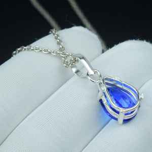 จี้แทนซาไนต์ทำมือ สร้อยเงินแท้ 925 ของขวัญประจำเดือนธันวาคมสำหรับผู้หญิง เครื่องประดับ - Product Image 2